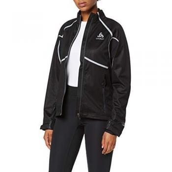 Odlo Jacket Frequency X Chaqueta, Mujer, Negro y Gris, Extra-Small