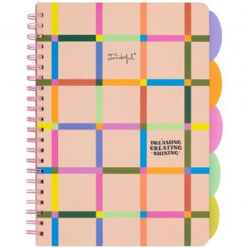 Libreta A4 con separadores Mr Wonderful: Dreaming, creating, shining - MR LIBRETA A4 CON SEPARADORES - DREAMING CREATING SHINING BTS PAPELERIA 24 21x29x1 Cms