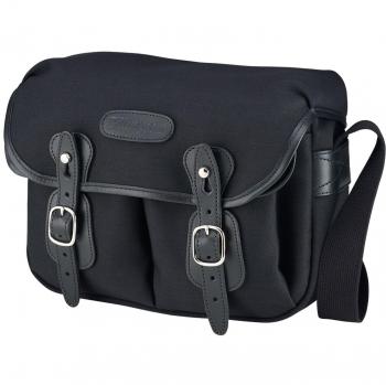 Billingham Hadley Small - Bolsa de lienzo con bordes de cuero para cámara réflex, color negro