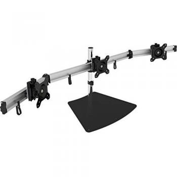 SIIG Premium Aluminum Triple Monitor Stand - Adjustable Height 3 Monitors 13 to 27 17.6 lbs Each VESA 75 and 100 Compatible Full Motion