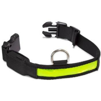 Collar Luminoso LED Amarillo para Perros - Talla M (38-50cm, ancho 2,5cm)