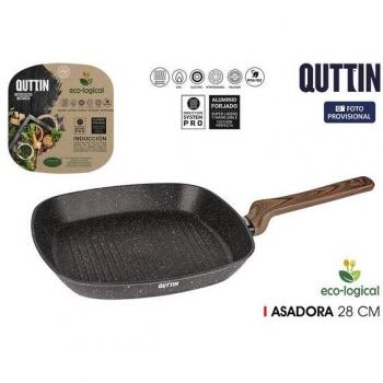 Asadora 28cm Aluminio Forjado con Mango de Madera Ecologic Quttin