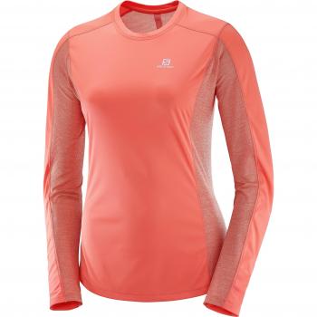 Salomon Mujer Camiseta deportiva de manga larga Agile LS, Mezcla de sintéticos, Coral, XS