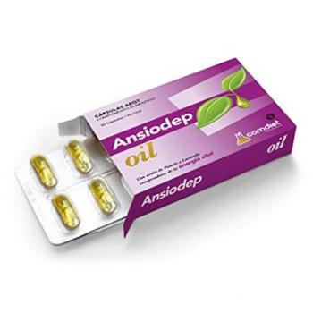 Ansiodep-Oil 60 cápsulas Comdiet - Suplemento alimenticio, contiene aceite de onagra, omega 3, omega 6 y vitamina E, formulado para ayudar a reducir la ansiedad y el estrés