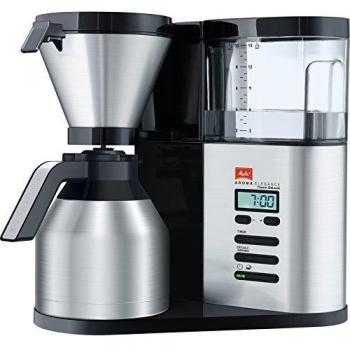 Melitta Aroma Elegance 1012-06 AromaElegance Therm Deluxe cafetera de Filtro, Acero Inoxidable, 1450 W, 10 Cups, Plateado/Negro