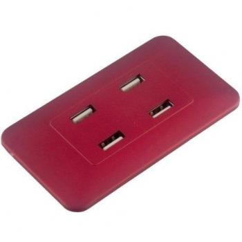 2.0 4 Puertos USB Hub MCL - Rojo