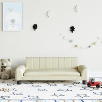 Sofá para niños crema 90x53x30 cm en cuero sintético