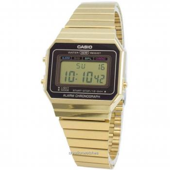 Reloj Casio Digital Vintage A700WG-9A para Hombre con Alarma y Cronógrafo de Cuarzo Color Dorado