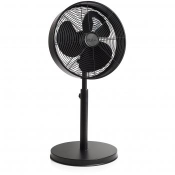 Tristar VE-5928 Ventilador de mesa metálico con diseño moderno, 30 centímetros de diámetro y oscilante 85°, 3 velocidades, motor de cobre, ángulo ajustable 20°, 61.24 dB, 35 W, negro mate