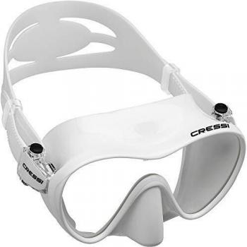 Cressi F1 Mask Máscara Monocristal Tecnología Frameless, Unisex, Blanco, L