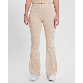 Pantalones de mujer elásticos y acampanados Guess en color beige