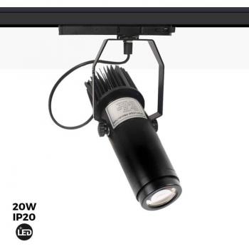 Proyector de Logos LED GOBO Barcelona para Carril Trifásico Interior - 20W - Óptica 20° - IP20