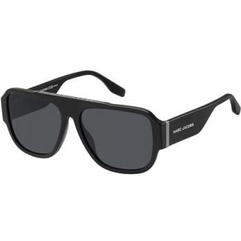 Marc Jacobs Men's Pilot Sunglasses 756/S with Metal Details, Black, Rectangular, UV Protection