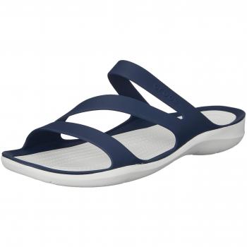 Crocs Women's Swiftwater Flat Sandals - Navy Blue, Size 8