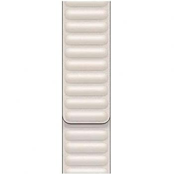 Apple Watch Correa de eslabones de Piel Blanco Tiza