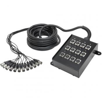 Multicore Adam Hall K12C10 con Caja de Escenario 12 Canales XLR 10 m