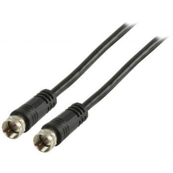 5-Meter Black F-Type Male to Male Antenna Cable for Analog-Digital Signal