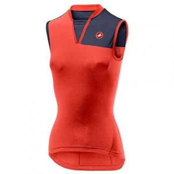 castelli Protagonista 2 Sleeveless Camiseta, Mujer, Brillant Pink/Dark Steel Blue, S