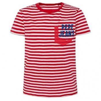 Pepe Jeans- Camiseta PB502366 Duke- 254 Pepper Red- Camiseta NIÑO Manga Corta