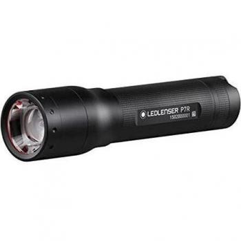 Ledlenser Linterna de bolsillo LED P7R, 1000 lúmenes, recargable con batería de litio 18650, haz de luz de 210m, enfocable, hasta 40h de duración, sistema de carga magnético y soporte para la pared