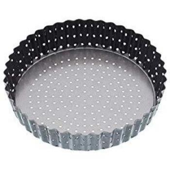 masterclass KitchenCraft Molde para Quiches con Agujeros Doble Capa Antiadherente Libre de BPA de Acero al Carbono 18 cm