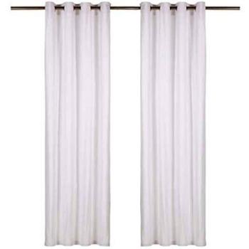 Cortinas con anillas de metal 2 uds algodón blanco 140x245 cm