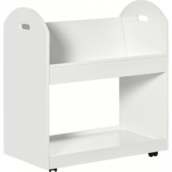 HOMCOM Estantería Librería con Ruedas 71x40x78 cm Blanco