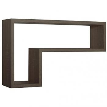 Estante de pared rectangular moderno Lettera color nogal 61x37 cm