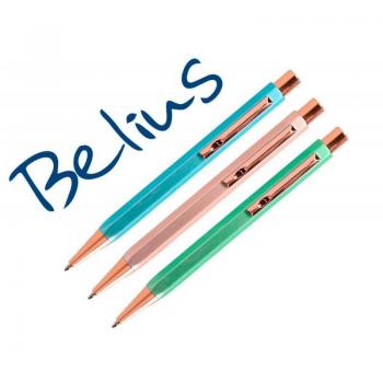 Bolígrafo Belius Brela Hexagonal con Clip Colores Pasteles en Caja de Regalo Set de 3 Piezas