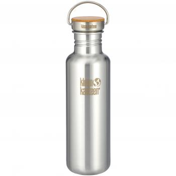 Klean Kanteen - Botella de Acero Inoxidable con tapón de bambú, Edelstahlflasche mit Stainless Unibody Bamboo Cap 800 ml Reflect, Brushed Stainless, 800 ml