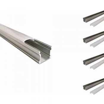 Perfil de Aluminio de 2m para Tira LED con Cubierta Opaca (Pack de 5) - Silamp