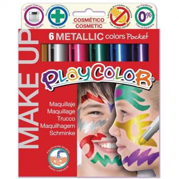 Playcolor Make Up Metallic pocket - Maquillaje - 6 Colores Metallicos surtidos - 01011