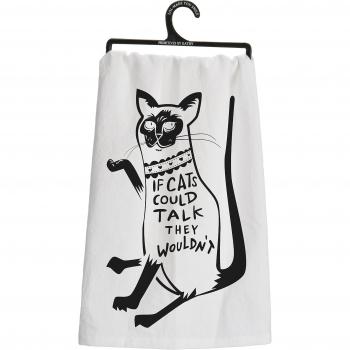 Primitves de diseño de mujer trapo de cocina - Si los gatos hablaran, no con texto en inglés