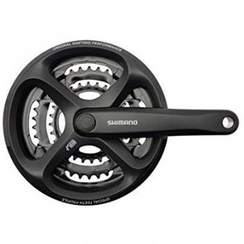 Shimano Mtb Sin Grupo FCM171C244C3 - Bielas 6/7/8 Velocidades 170 Mm 42/34/24 C/Cubre, color negro