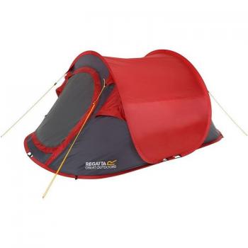 Tienda de campaña Regatta Malawi 2 personas color rojo, impermeable, fácil de montar, con doble techo y ventilación