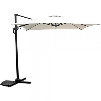 Sombrilla de jardín deportada cuadrada 2.5 x 2.5 m crudo UV impermeable