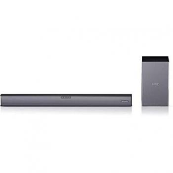 SHARP HT-SBW182 Soundbar 2.1 Slim con Subwoofer inalámbrico, Bluetooth con HDMI ARC/CEC, 160W, audio óptico digital, AUX, Negro, 74 cm