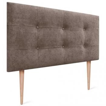 Cabecero Acolchado Capitone DHOME Tapizado en Polipiel o Tela Acualine, 8cm de Grosor, Color Marrón, Medidas 110x115cm, Compatible con Camas Individuales y Matrimonio