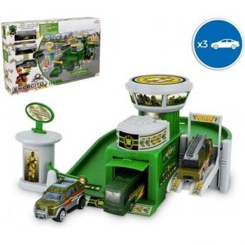 Playset Cuartel Militar Garage 3 Coches con Accesorios y Pegatinas