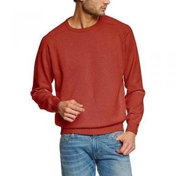 Casamoda - Jersey regular fit con cuello redondo de manga larga para hombre, talla 3XL, color naranja 478