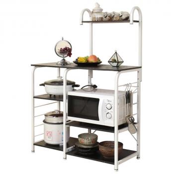 sogesfurniture Estante de Cocina Estantería para Microondas Estantería Metálica, 3 + 4 Niveles Baker's Rack Soporte para Carro de Microondas Estantes de Almacenamiento, Nogal Negro 172-BK-BH