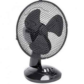 Bestron Ventilador de Sobremesa, Función Giratoria, Altura: 35,5 cm, Ø 27 cm, 30 W, Negro