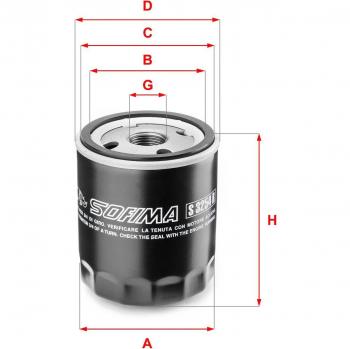 Filtro de aceite SOFIMA S 3254 R - Filtro de aceite para vehículos, compatible con diversas marcas y modelos, diseñado para proporcionar una excelente filtración y protección del motor, fabricado con materiales de alta calidad para asegurar durabilida