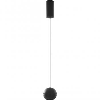 Lámpara colgante LED Plarion, negra, de aluminio, Ø 9 cm