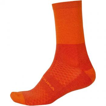 Calcetines de ciclismo Endura Baabaa Merino Winter Naranja S-M