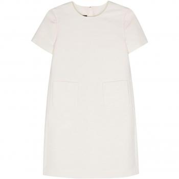 Emporio Armani Women's Crewneck Short Dress in White | Size 42 | E3NA1SF9920101