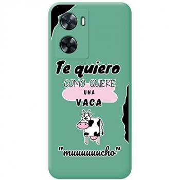 Funda Silicona Líquida Verde con Diseño de Vaca para Oneplus Nord N20 SE