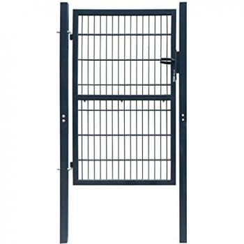 2D Anthracite Grey Single Fence Gate 106 x 170 cm