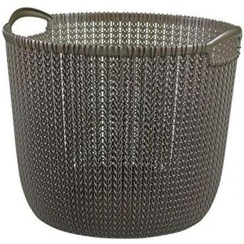 Cesto para Ropa Curver Knit 30 L Marrón Redondo Plástico