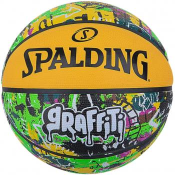 Balón de baloncesto Spalding Graffiti, unisex, amarillo y verde, tamaño 7, material de goma